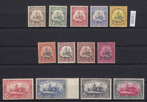 Kolonien Dt. Südwestafrika 1901, Mich.-Nr.: 11-23 **/*   1+5 Mark ungebraucht