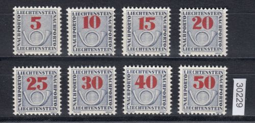 Liechtenstein  1940 : Mi.-Nr.:Porto 21-28 **