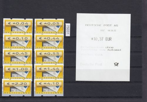 Bund 2002, Mich.-Nr.: ATM 5 **  0,04-4,10   VS 5  mit Quittung