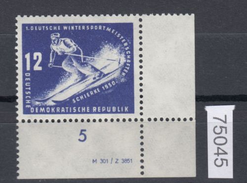 DDR 1950, Mich.-Nr.: 246 ** DZ   Eckrand  Druckerzeichen