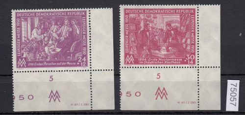 DDR 1950, Mich.-Nr.: 248+49 ** DV   Eckrand  Druckvermerk