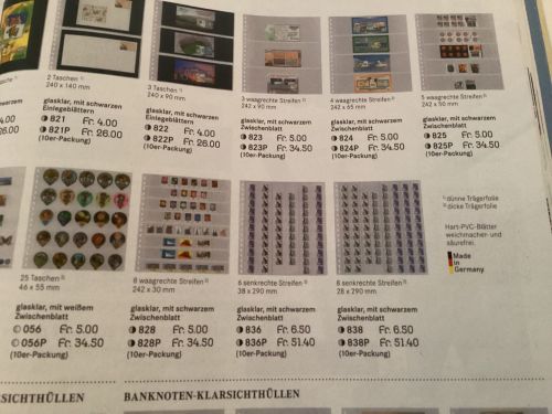 Lindner Klarsichthüllen  Nr. 836 +schwarzes  ZWB  8Stück schwarz gebraucht