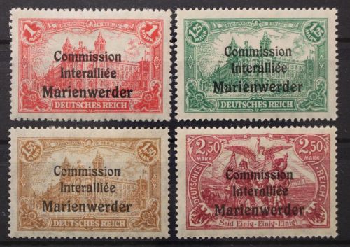 Abstimmung. Marienwerder 1920, Mi.-Nr. 26-29 *