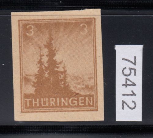 SBZ  1945 Mi.-Nr.: 92 AY a z2 U  ** geprüft    vierseitig ungezähnt