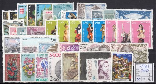 Monaco 1983, Mich.-Nr.: ** 1571-1615    TADELLOS ohne BLOCKS