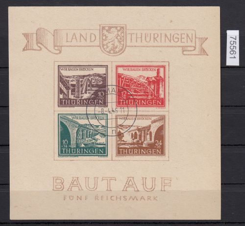 SBZ  1945 Mi.-Nr.:  Block 4    geprüft  Stempel  FALSCH