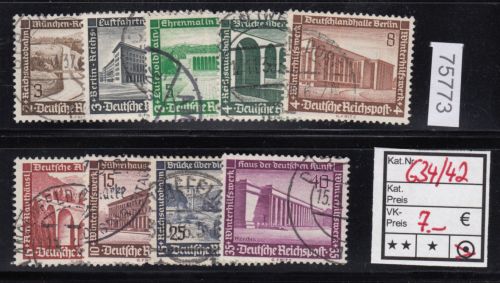 DR 1936, Mich.-Nr.: 634-642 gestempelt