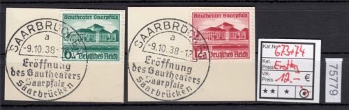 DR 1938, Mich.-Nr.: 673+74  gestempelt  Ersttag