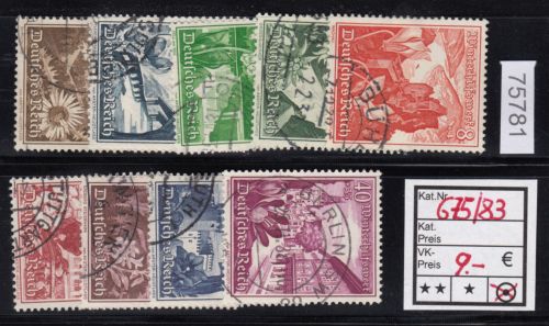 DR 1938, Mich.-Nr.: 675-683 gestempelt
