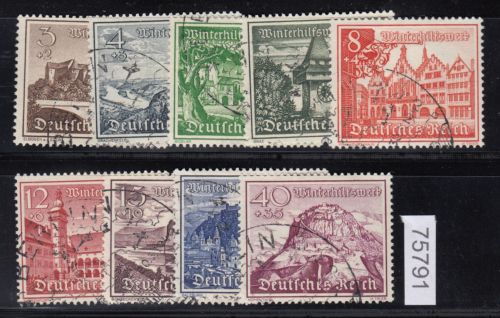 DR 1939, Mich.-Nr.: 730-738 gestempelt