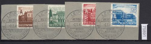 DR 1941, Mich.-Nr.: 764-67 gestempelt  LUXUS   Leipziger Messer  " Reichsmessestadt"