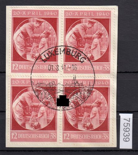 DR 1940, Mich.-Nr.: 744 gestempelt    4er-Block