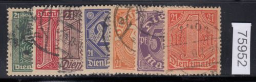 DR Dienst 1920, Mich.-Nr.:D 16-22 gestempelt