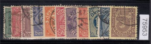 DR Dienst 1920, Mich.-Nr.:D 23-33 gestempelt