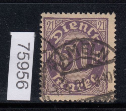 DR Dienst 1920, Mich.-Nr.:D 21 I gestempelt  geprüft
