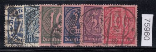 DR Dienst 1920, Mich.-Nr.:D 69-74 gestempelt