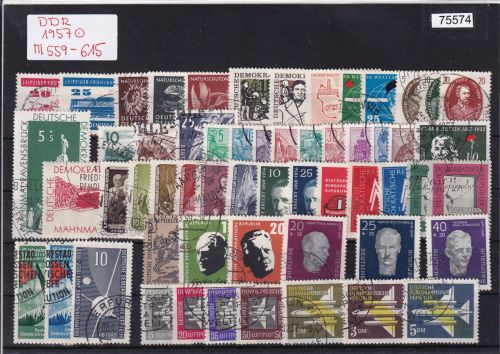 DDR 1957, Mich.-Nr.: 559-615 Komplett  gestempelt