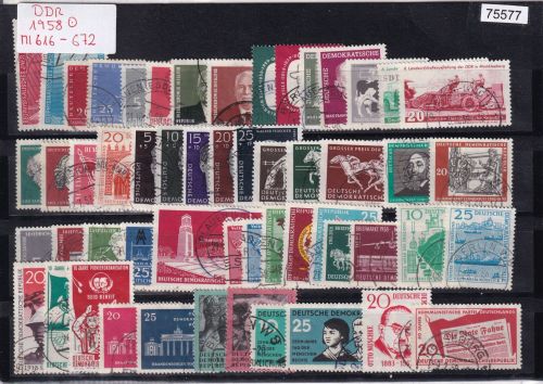 DDR 1958, Mich.-Nr.: 616-672 Komplett  gestempelt