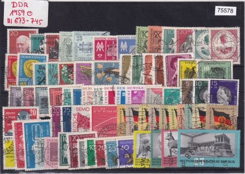 DDR 1959, Mich.-Nr.: 673-745 Komplett  gestempelt