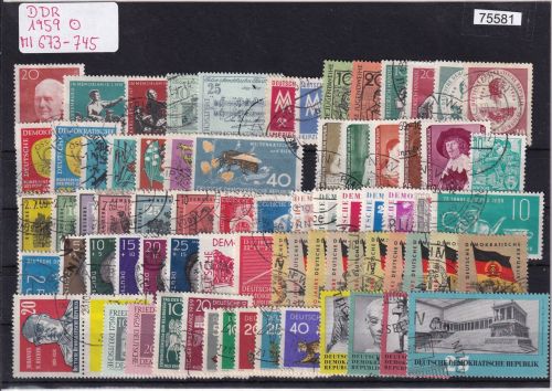 DDR 1959, Mich.-Nr.: 673-745 Komplett  gestempelt