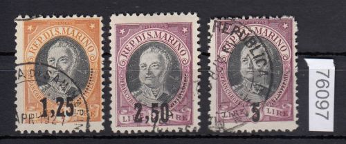 San Marino 1927, Mich.-Nr.: 133-35 gestempelt