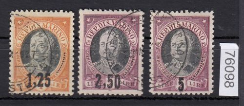 San Marino 1927, Mich.-Nr.: 133-35 gestempelt
