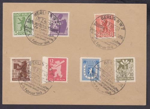 SBZ  1945 Mi.-Nr.:   1-7 B gestempelt  (1AB) geprüft