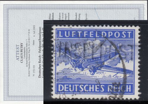 Feldpost, Mi.-Nr.11 Aa Type II gestempelt geprüft  Attest