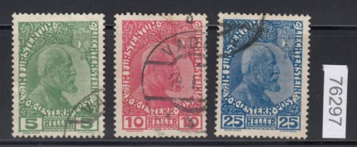 Liechtenstein 1912 : Mi.-Nr.:1-3  gestempelt