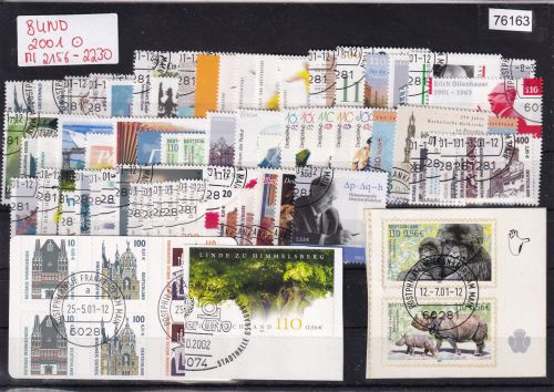 Bund 2001, Mich.-Nr.: 2156-2230 Gestempelt Komplett  LUXUS