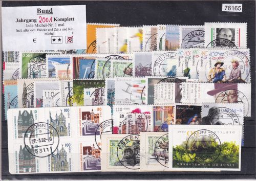 Bund 2001, Mich.-Nr.: 2156-2230 Gestempelt Komplett  LUXUS