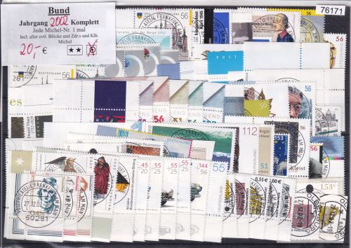 Bund 2002, Mich.-Nr.: 2231-2304 Gestempelt Komplett LUXUS  Zentrisch
