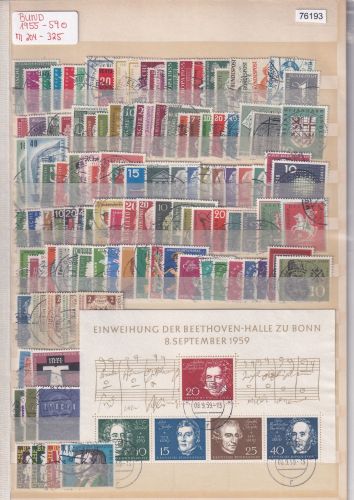 Bund 1955-59, Mich.-Nr.: 204-325 Gestempelt Komplett