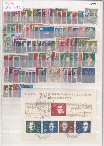 Bund 1956-59, Mich.-Nr.: 227-325 Gestempelt Komplett