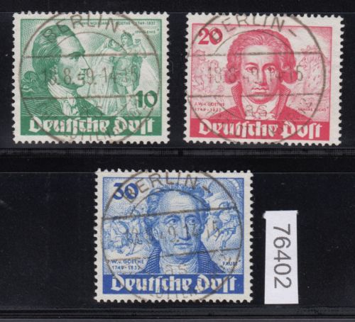 Berlin 1949, Mich.-Nr.: 61-63 Luxus Vollstempel  zentrisch  Berlin-Charlottenburg