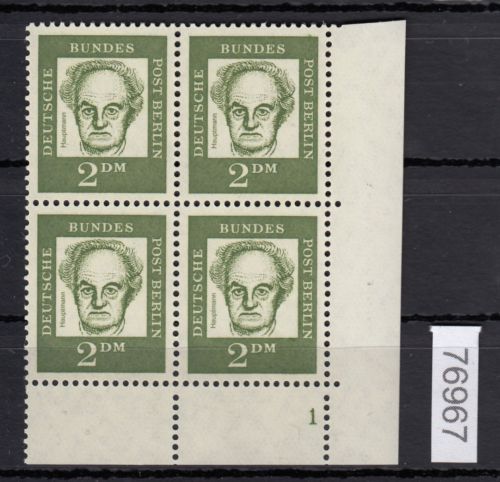 Berlin 1961, Mich.-Nr.: 213 **   Eckrand  4er.-Block  RU  Formnr. 1