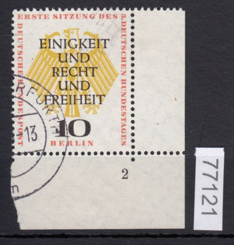 Berlin 1957, Mich.-Nr.: 174 gestempelt FN 2  Eckrand   Formnummer
