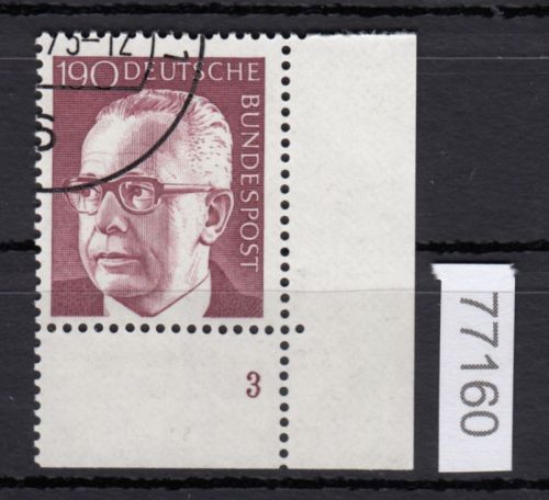 Bund 1972, Mich.-Nr.: 732 gestempelt  FN 3  Eckrand