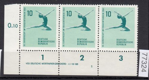 DDR 1961, Mich.-Nr.: 830 ** DV   FN 1   Eckrand  Druckvermerk