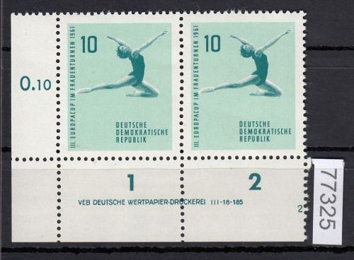 DDR 1961, Mich.-Nr.: 830 ** DV   FN 2   Eckrand  Druckvermerk