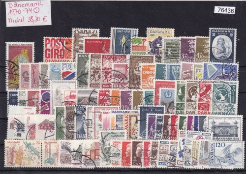 Dänemark 1970- 74, Mich.-Nr.: komplett gestempelt