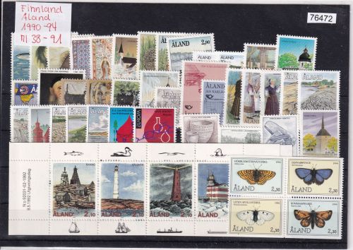 Finnland/Aland 1990-94 : Mi.-Nr.: 38-91**  Komplett
