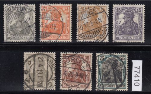 DR 1916-18, Mich.-Nr.: 98-104 gestempelt