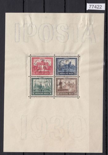 DR 1930, Mich.-Nr.: 446-449 Block 1 *  (Marken **)