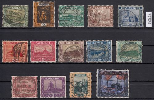 Saargebiet 1922 Mi. Nr. 84-97 gestempelt