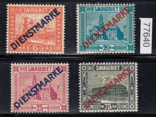 Saargebiet 1923 Mi. Nr. 12-15 ** (Dienstmarken)