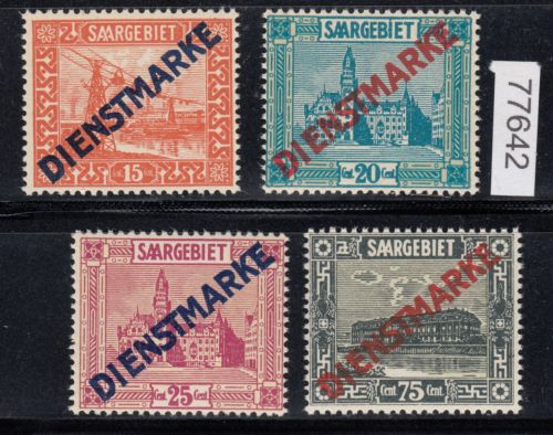 Saargebiet 1923 Mi. Nr. 12-15 ** (Dienstmarken)