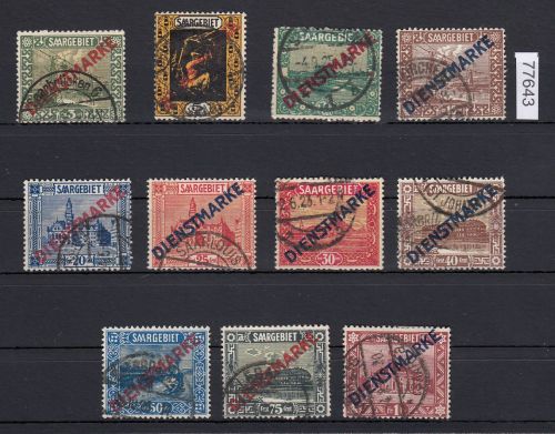 Saargebiet 1922 Mi. Nr. 1-11 gestempelt (Dienstmarken)