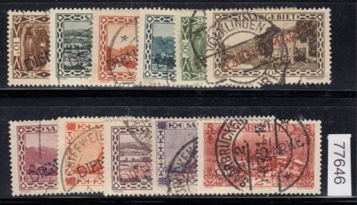 Saargebiet 1929 Mi. Nr. 22-32 gestempelt (Dienstmarken)