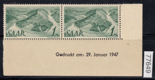 Saarland 1947 Mi. Nr. 224 Br **   (Druckdatum)